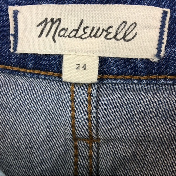 MADEWELL Relaxed Denim Distressed Shorts in Blue Size 24 - Picture 8 of 10